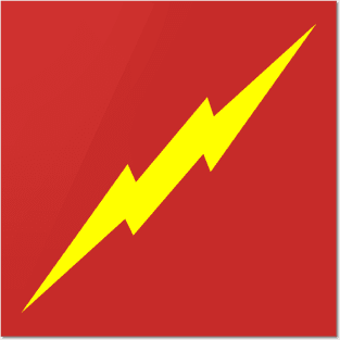 Yellow lightning bolt Posters and Art
